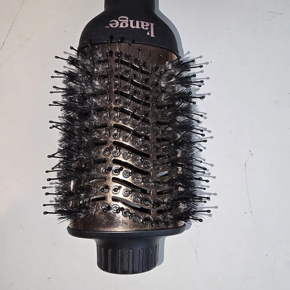L’ange 2 in 1 Volumizing Brush Hair Dryer AB313 3” Black Lange  Rose Gold